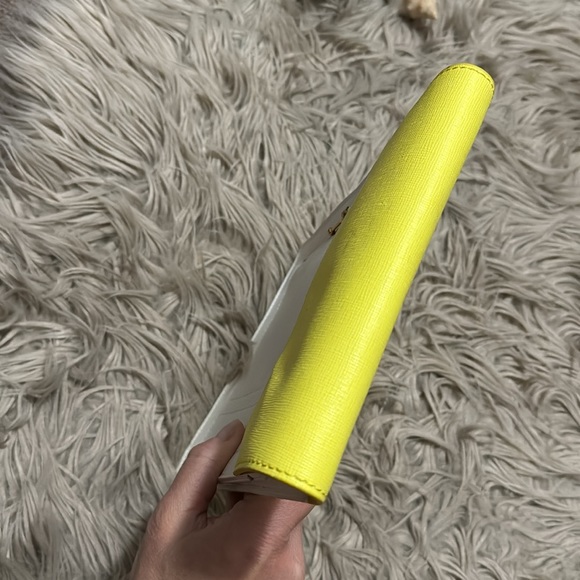 Anthropologie Tech Pouch-Snap Top Organizer-Yellow/White-GUC-A Few Marks - Picture 8 of 16